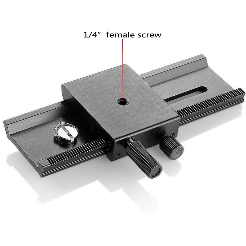 EXMAXÂ® 16cm 2 Way Macro Shot Focusing Focus Rail Slider/Close-up Shooting 1/4 Quick Screw Release Mount Camera Flash Support Plate - Image 5